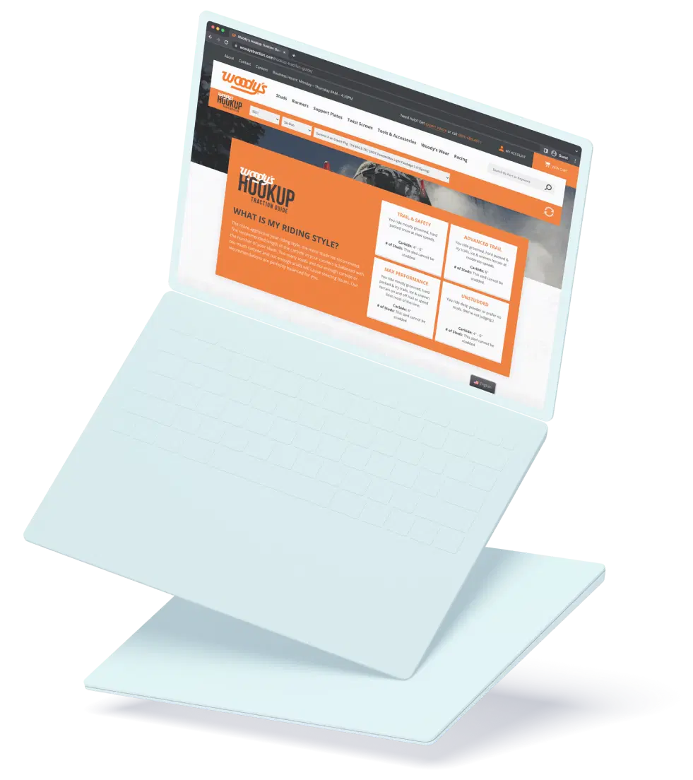 Laptop showing website